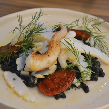 Chargrilled cuttlefish with squid ink spelt and chorizo was a stand-out dish at Art Yard Bar and Kitchen in London. Photo: Chris Dwyer