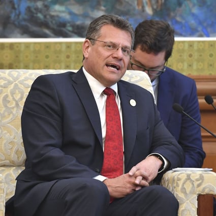 European Commission vice-president Maros Sefcovic says connectivity for the EU is a “little bit wider” than the concept covered by China’s belt and road. Photo: AFP