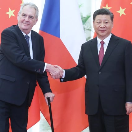 Chinese President Xi Jinping and Czech counterpart Milos Zeman meet at the Great Hall of the People in Beijing, during the Belt and Road Forum. Photo: Xinhua