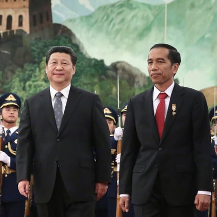 Chinese President Xi Jinping and Indonesia’s President Joko Widodo. Photo: AFP