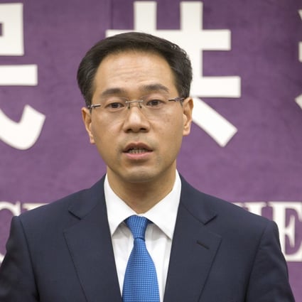 Chinese Ministry of Commerce spokesman Gao Feng speaks during a press conference at the Ministry of Commerce in Beijing. Photo: AP