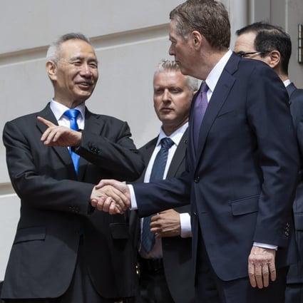 Despite the friendly public interactions between negotiators such as Chinese Vice Premier Liu He (left) and US Trade Representative Robert Lighthizer, there has been little sign of a settlement on trade talks, which are of massive importance to the world economy. Photo: EPA-EFE