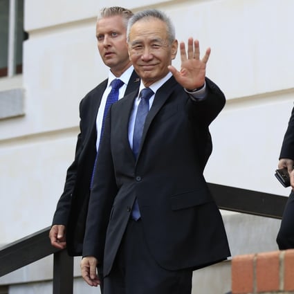 Chinese Vice-Premier Liu He leaves the Office of the United States Trade Representative in Washington on Thursday. Photo: AP