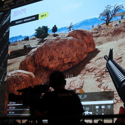 A players' screen of the multiplayer online game PlayerUnknown's Battlegrounds is photographed during the E-sports and Music Festival at the Hong Kong Convention and Exhibition Centre in Wan Chai. Photo: Winson Wong