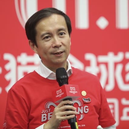 Daniel Zhang Yong, chief executive of Alibaba Group Holding, talks to the media during the company’s 11.11 Global Shopping Festival in Shanghai on November 11, 2018. Photo: Simon Song