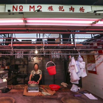 Beef and pork stalls out of stock at Hong Kong’s Kowloon City Market on 15 May 2019 as they have been out of supplies due to African swine fever case. Hong Kong gets most of its food supplies from mainland China. Photo: SCMP / Felix Wong