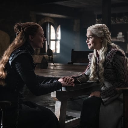 Growing rivals Sansa Stark (left), portrayed by Sophie Turner, and Daenerys Targaryen, played by Emilia Clarke, in HBO’s Game of Thrones. Photos: HBO