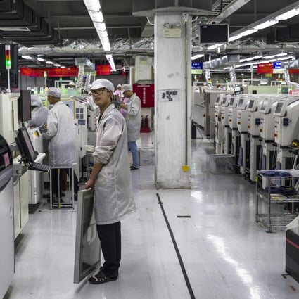Foxconn’s factory in the Guizhou provincial capital of Guiyang on 28 May 2018. Guiyang Foxconn factory produced 16 million smartphones for Nokia and Huawei in 2017, aiming to reach 30 million units in 2018. Photo: EPA-EFE