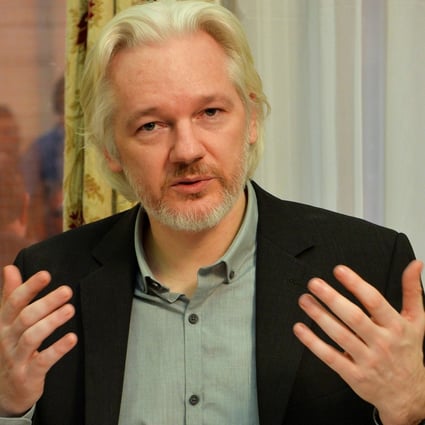 WikiLeaks founder Julian Assange at a news conference at the Ecuadorean embassy in London in 2014. Photo: Reuters