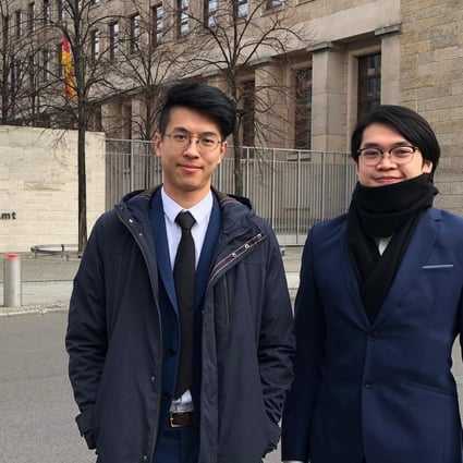 Hong Kong pro-independence activists Ray Wong (left), and Alan Li have been granted refugee status in Germany. Photo: Ray Wong