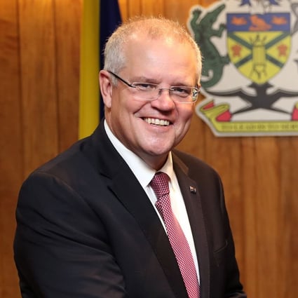 Australian Prime Minister Scott Morrison with Solomon Islands Prime Minister Manasseh Sogavare. Photo: AFP