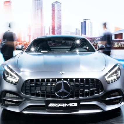 A Mercedes-AMG GT Coupe is displayed at the International Auto Show in Shenzhen, China, on Saturday. The city’s government said last week it will increase the number of licence plates to boost car sales in the city. Photo: Shutterstock