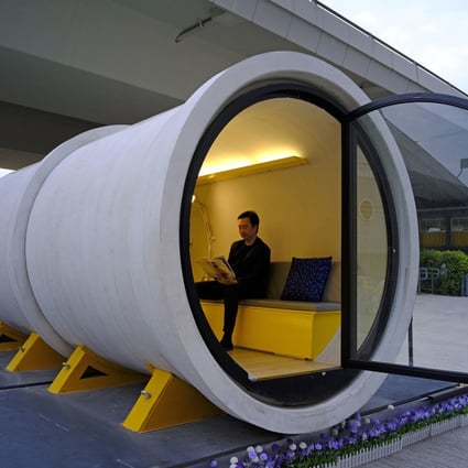 A prototype tube house in Hong Kong’s industrial area of Kwun Tong. Photo: AP
