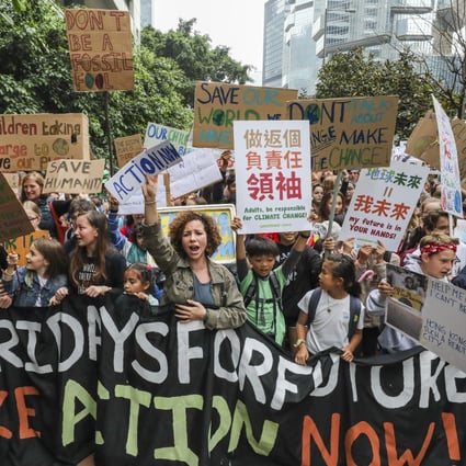In March, around 1,000 students in Hong Kong skipped class to protest against the government’s lack of action on climate change. Photo: Felix Wong