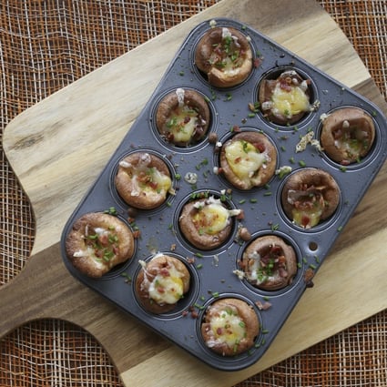 Susan Jung’s twice-cooked popovers with bacon, cheese and quail egg. Photo: Jonathan Wong. Styling: Nellie Ming Lee