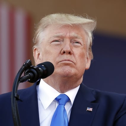 US President Donald Trump during a ceremony to commemorate the 75th anniversary of D-Day in Normandy, France on Thursday. Photo: AP