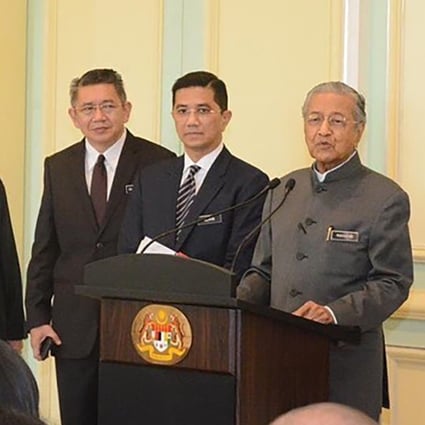 Malaysian Prime Minister Mahathir Mohamad (second from right) said on Tuesday during a cabinet meeting he did not know anything about the video and could not comment. Photo: Facebook