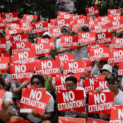 Hundreds of thousands of protesters attended a rally against the controversial extradition bill on Sunday. Photo: AFP