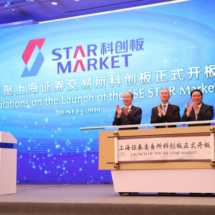Chinese Vice-Premier Liu He, second left, was present for the launch of the Star Market in Shanghai on Thursday. Photo: Xinhua