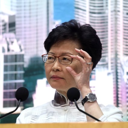 Chief Executive Carrie Lam announced the suspension of the extradition bill during a 75-minute press briefing. Photo: K.Y. Cheng