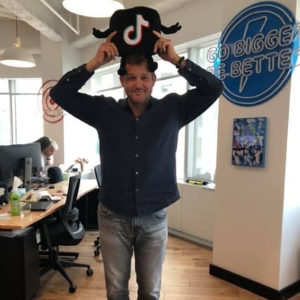 Blake Chandlee, the newly hired head of strategic partnerships at TikTok, strikes a pose for the popular short-form video app on his Facebook. Photo: Blake Chandlee