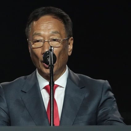 Terry Gou Tai-ming, the billionaire founder and chairman of Foxconn Technology Group, said in May that the company would shut down operations on the Chinese mainland and move elsewhere if Beijing threatened its factories there if he was elected Taiwanese president. Photo: Agence France-Presse