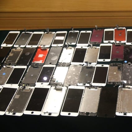 Smart phones sent to the workshop for repair from abroad were among the items found in the customs raid. Photo: Handout