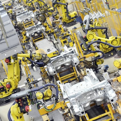 Last year China was the world’s largest producer of industrial robots – the machines that automate production lines – for the sixth successive year, with 147,682 units made, according to date from OFweek. Photo: Handout