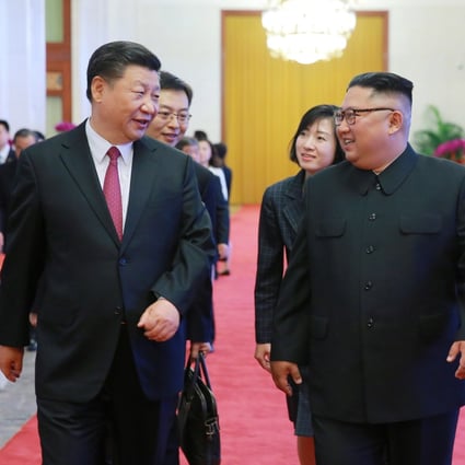 Xi Jinping and Kim Jong-un in Beijing in June last year. Photo: EPA-EFE/KCNA
