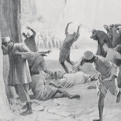 A depiction of the Amritsar Massacre in Punjab, India in 1919.