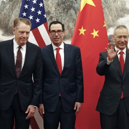 The US Trade Representative Robert Lighthizer (left) and Treasury Secretary Steven Mnuchin (centre) will continue discussions with Chinese Vice-Premier Liu He (right). Photo: AP
