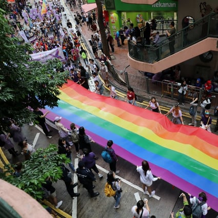 Hong Kong Pride Parade in Causeway Bay in 2018. Photo: Edward Wong