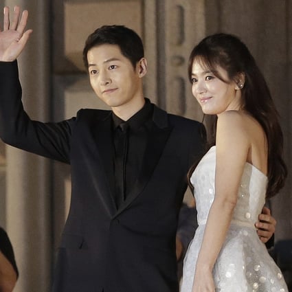 Song Hye-kyo and Song Joong-ki pose arrive for the Baeksang Arts Awards in Seoul, South Korea, in 2016. The on-screen romance between their characters in Korean drama series Descendants of the Sun was mirrored in real life when they wed a year later. Now they are to divorce, and fans are heartbroken. Photo: AP