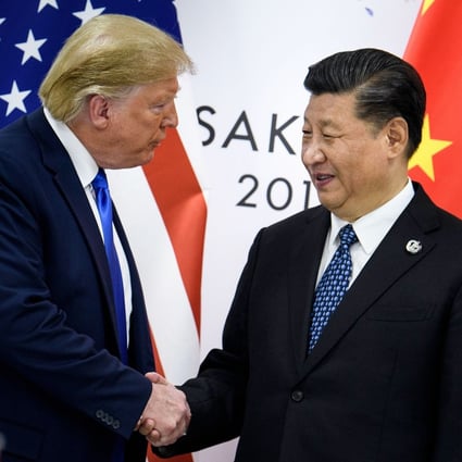 US President Donald Trump and Chinese President Xi Jinping greet each other on Saturday on the sidelines of the G20 summit in Osaka, Japan. Photo: AFP