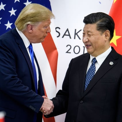 China’s President Xi Jinping (right) shakes hands with US President Donald Trump before a bilateral meeting on the sidelines of the G20 Summit in Osaka on June 29, 2019. Photo: AFP