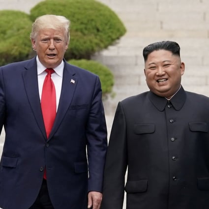 US President Donald Trump and North Korean leader Kim Jong-un at the DMZ on June 30. Photo: Reuters