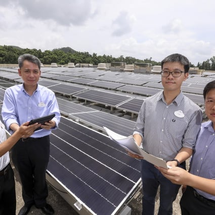 Disneyland is setting up Hong Kong’s largest solar panel system with more than 4,500 solar cells. Photo: K.Y. Cheng