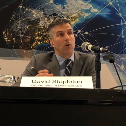 David Stapleton of US Defence Department speaking at a forum in Washington on Wednesday. Photo: Robert Delaney
