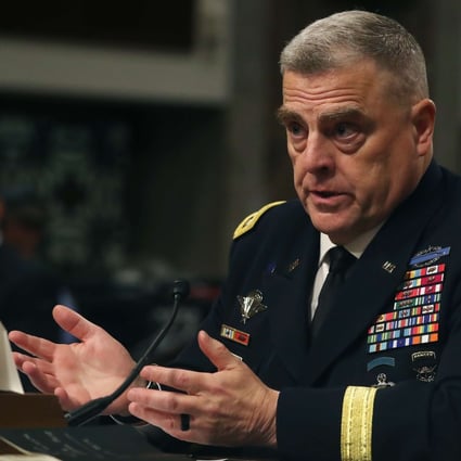 US Army General Mark Milley testifies before the Senate Armed Services Committee on his nomination to be chairman of the Joint Chiefs of Staff on Thursday. Photo: AFP