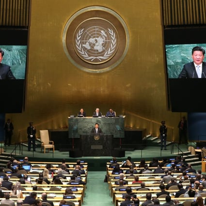 Chinese President Xi Jinping addresses the United Nations General Assembly in New York. Photo: Xinhua