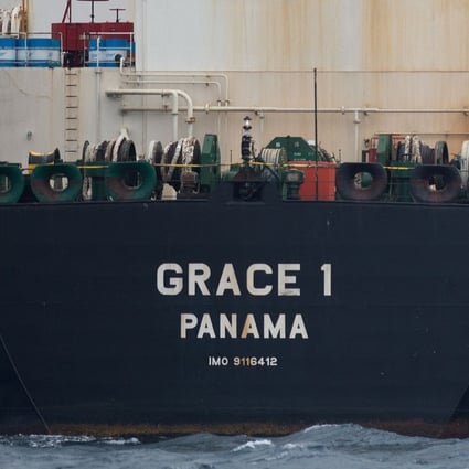 Supertanker Grace 1 off the coast of Gibraltar. Iran has demanded the release of the tanker detained in Gibraltar by Britain. Photo: AFP