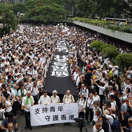The marchers walked from Chater Garden in Central to the government headquarters in Admiralty. Photo: Winson Wong