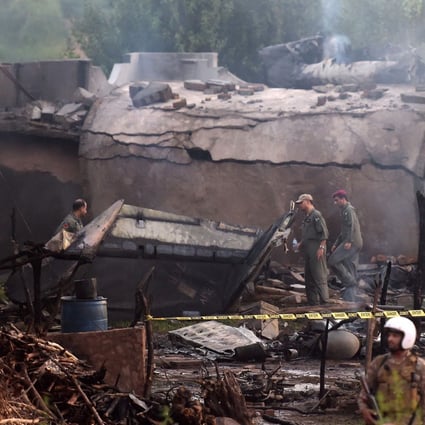 A Pakistani military plane crashed into a residential area in Rawalpindi. Photo: AFP