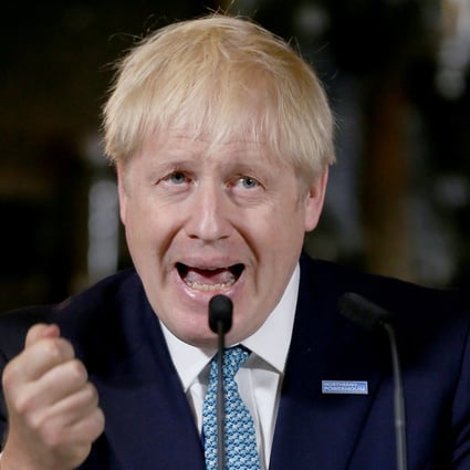 Britain’s Prime Minister Boris Johnson speaks on domestic priorities at the Science and Industry Museum in Manchester on Saturday. Photo: Reuters