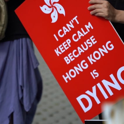 A group of Hongkongers tried to deliver a letter to the United Nations in New York on Wednesday in support of the protesters in their home city. Photo: Xinyan Yu