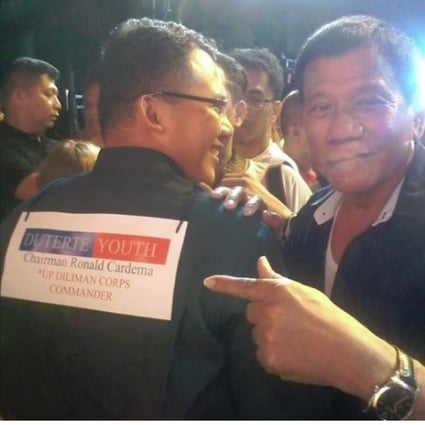 Ronald Cardema (left) with Rodrigo Duterte. Photo: Facebook
