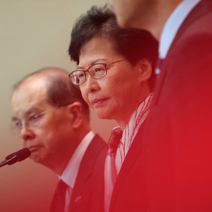Chief Executive Carrie Lam speaks to the media on Monday in Tamar. Critics said her remarks did not address the demands of protesters. Photo: Sam Tsang