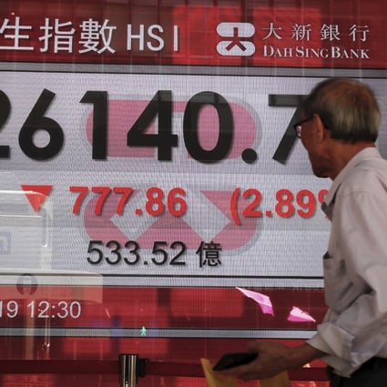 Shares trading in Hong Kong were hit hard by the citywide strikes on Monday morning. Photo: AP