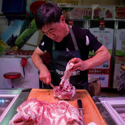 China’s consumer inflation remained high in July, due in large part due to the cost of pork, with the African swine fever crisis ravaging the pig population in the world’s biggest consumer of pork. Photo: AFP
