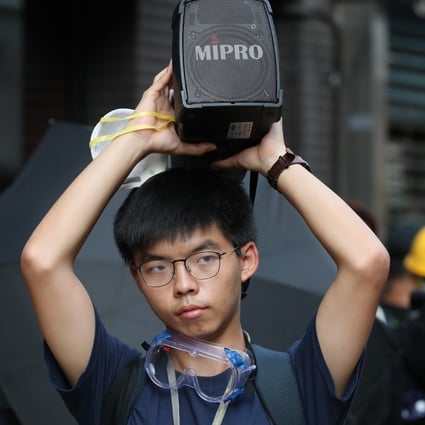 Pro-democracy activist Joshua Wong attends a rally against police brutality in Hong Kong on July 28. Photo: EPA-EFE